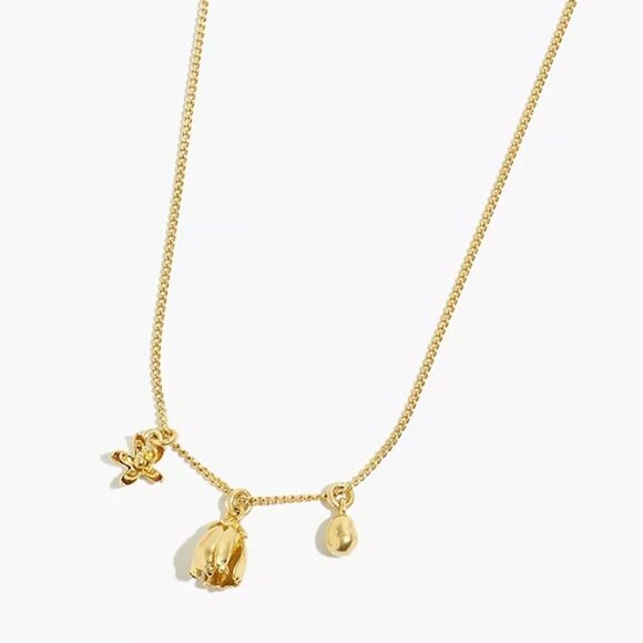 Madewell Gold Plated Petalbud Pendant Necklace - Picture 2 of 3